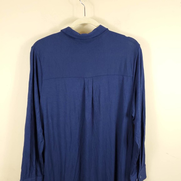 Universal Standard Sally Liquid Jersey Shirt Dress in Blue Size 10/12 - Picture 9 of 11